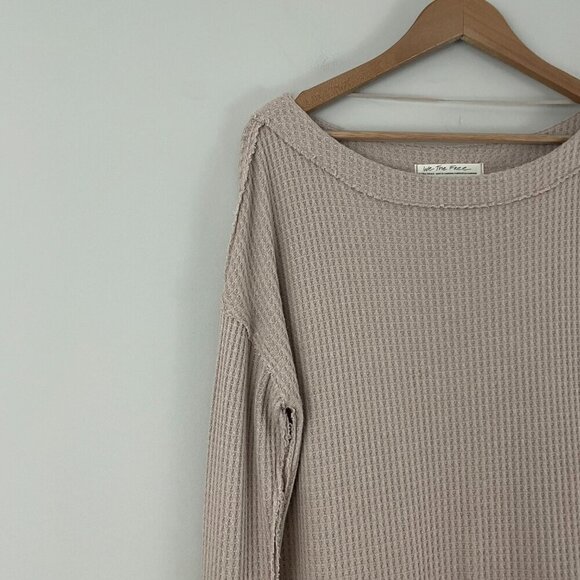Free People We The Free Beige North Shore Thermal Tunic Size XS - Picture 7 of 7